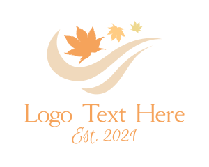 Fall Season - Autumn Leaves Wind logo design