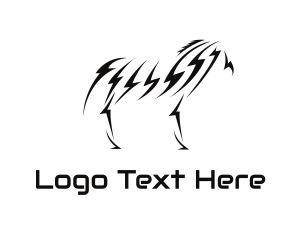 Energy Company - Thunder Zebra Pattern logo design