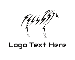 Electricity - Thunder Zebra Pattern logo design