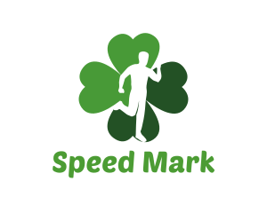 Lucky Run Four Leaf Clover logo design