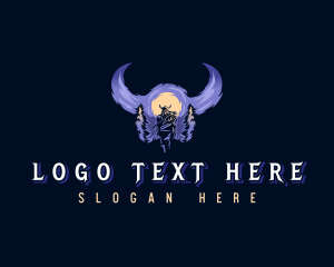 Viking - Vikings Helmet Scenery logo design