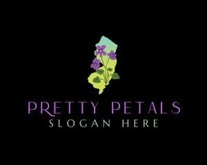 New Jersey Violet Floral logo design