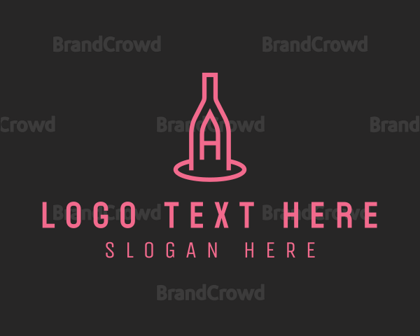 Winery Bottle Letter A Logo