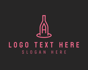 Liquor Store - Winery Bottle Letter A logo design