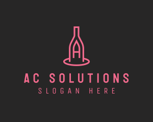 Winery Bottle Letter A logo design