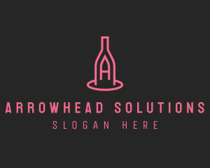 Winery Bottle Letter A logo design