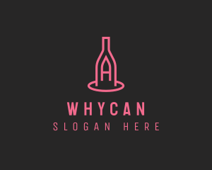 Wine Bar - Winery Bottle Letter A logo design