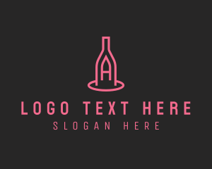 Wine Cellar - Winery Bottle Letter A logo design