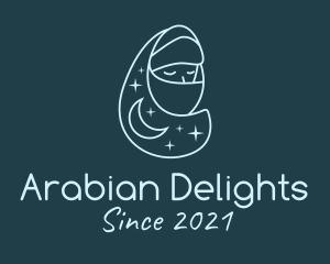 Arabic - Arabian Girl Scarf logo design