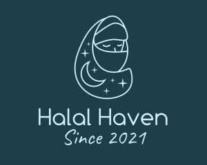 Halal - Arabian Girl Scarf logo design