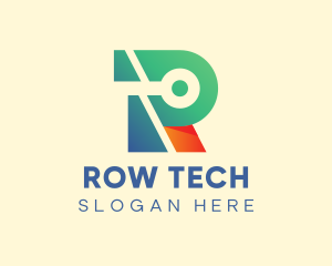 Electronic Tech Letter R  logo design