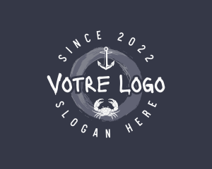 Seafood - Nautical Anchor Crab logo design