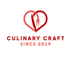 Cooking Class - Cutlery Heart Diner logo design