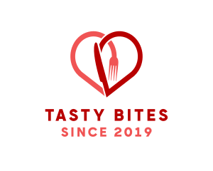 Lunch - Cutlery Heart Diner logo design