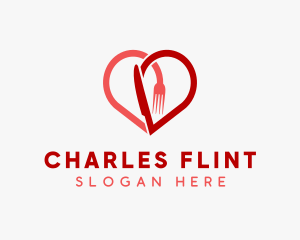 Cutlery Heart Diner  logo design