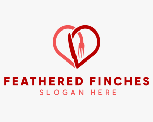 Cutlery Heart Diner  logo design