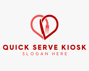 Cutlery Heart Diner  logo design