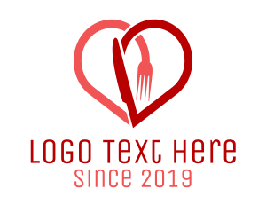 Dinner - Cutlery Heart Diner logo design