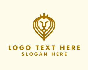 Yellow Crown - Lion King Crown logo design