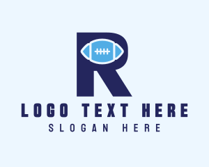 League - Blue R Football logo design