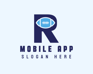 Rugby - Blue R Football logo design