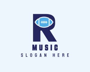 Quarterback - Blue R Football logo design