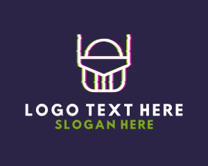 Online - Glitch Alien Robot logo design