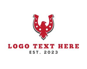 Stable - Flying Eagle Horseshoe logo design