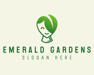 Natural Hair Leaf logo design