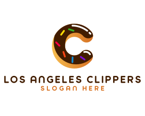Donut Dessert Cafe Letter C Logo