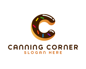 Donut Dessert Cafe Letter C logo design