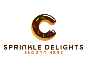 Sprinkle - Donut Dessert Cafe Letter C logo design