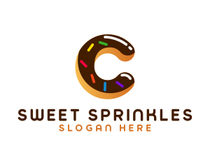 Sprinkles - Donut Dessert Cafe Letter C logo design