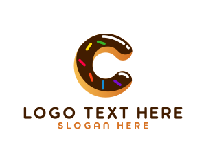 Doughnut - Donut Dessert Cafe Letter C logo design