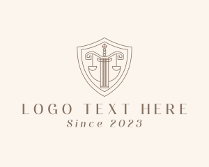 Company - Shield Justice Sword logo design