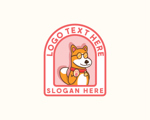 Dog Bone - Cartoon Puppy Dog logo design