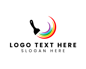 Interior - Painting Brush Rainbow logo design