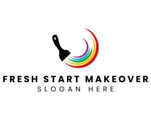 Painting Brush Rainbow logo design