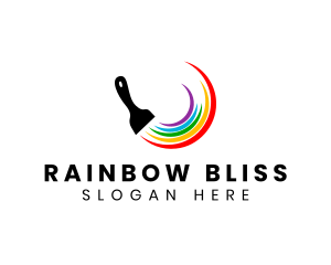 Painting Brush Rainbow logo design