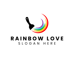 Painting Brush Rainbow logo design