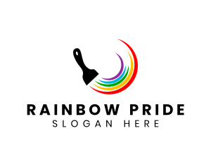 Painting Brush Rainbow logo design