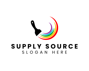 Supplies - Painting Brush Rainbow logo design