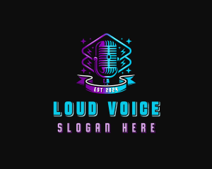 Microphone Podcast Studio logo design