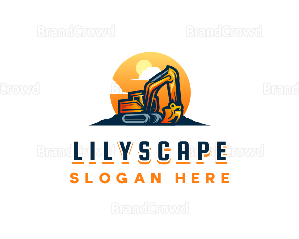 Excavator Digging Machine Logo