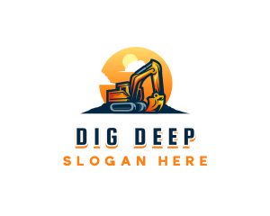 Excavator Digging Machine logo design