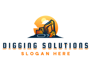 Excavator Digging Machine logo design