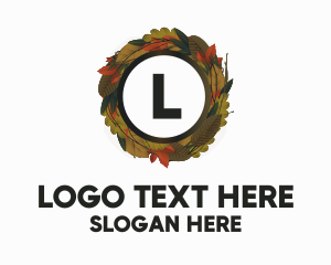 Botanical - Autumn Forest Wreath logo design