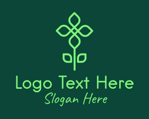 Flower Shop - Green Infinity Flower logo design