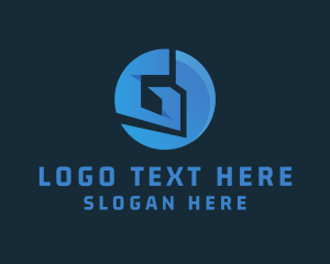 Blue 3D Circle Letter G  Logo