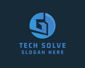 Solution - Blue 3D Circle Letter G logo design